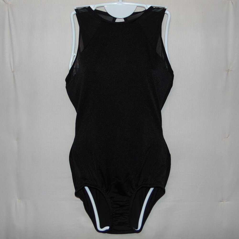 Body Wrappers Black and Mesh Leotard M
